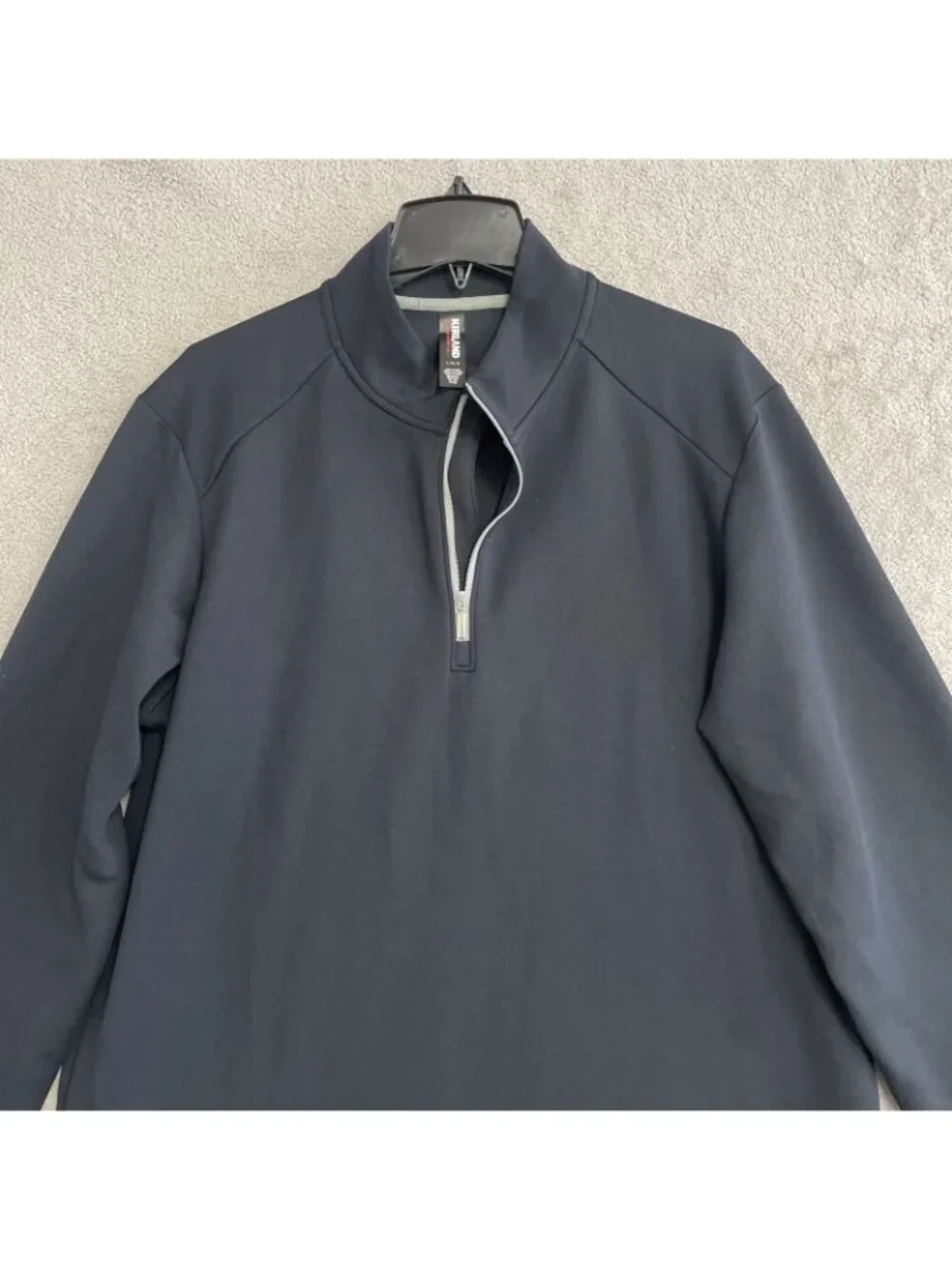 Kirkland Signature Men's L Navy Quarter-Zip Pullover Scuba Sweatshirt  M1000